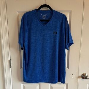 Under Armour Men's Loose Heathered Blue V-Neck Tee Size XL